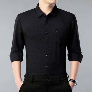 <span class=keywords><strong>Chemise</strong></span> en <span class=keywords><strong>lin</strong></span> à manches longues pour homme, printemps et automne, couleur unie, sans <span class=keywords><strong>repassage</strong></span>, style décontracté - Product Image 6