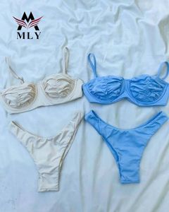 MLY Maßgefertigter Schwarzer Tanga-<span class=keywords><strong>Bikini</strong></span> 2025, Neu, Einfarbig, Sexy Push-up-<span class=keywords><strong>Bikini</strong></span>, Doppellagiger Badeanzug - Product Image 5