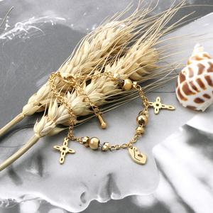 Simple Fashion Stainless Steel Women Creative <b>Cross</b> Charm <b>Bracelet</b> Chain <b>Bracelet</b> - Product Image 2