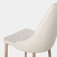 Chaise de salle à manger Aibike en velours beige à dossier haut, pieds en métal, design contemporain, chaise d'appoint rembourrée pour la maison ou le bureau, 1