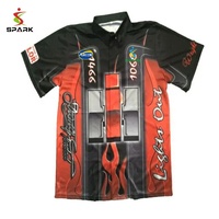 Vente en gros de chemises de course Chemises Pit Crew en sublimation Impression Chemise de course Performance pour hommes