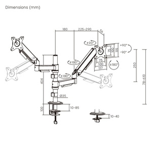 LDT97-C024PE 17 "-32" 9kg siêu kinh tế cực gắn cơ khí mùa xuân kép màn hình cánh tay máy tính VESA núi đứng Bracket - Product Image 6