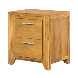 Wood Nightstand 20.7x15.4x22 Inches Two <b>Drawer</b> <b>Storage</b> Unit Bedroom Furniture - Product Image 3