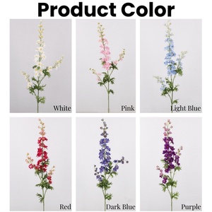 Fiori Artificiali di Delphinium in Seta di Alta Qualità, 93cm di Lunghezza, Blu, per Decorazioni Casa e Matrimonio - Product Image 3