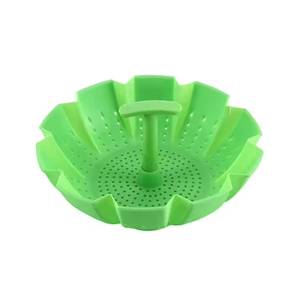 ตะกร้าใส่อาหารซิลิโคนแบบพับได้ ปรับขนาดได้ ขยายได้ถึง 9 นิ้ว สำหรับนึ่งอาหาร ขายส่งจากโรงงาน - Product Image 1