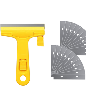 Grattoir de nettoyage à lame métallique et manche en plastique, outil de nettoyage de joints, grattoir pour enlever la colle, petit grattoir pour le nettoyage des murs - Product Image 2