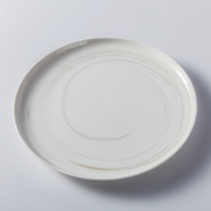 Assiettes plates en céramique blanche <span class=keywords><strong>de</strong></span> style nordique avec logo personnalisé YAYU, vente chaude, rondes, effet <span class=keywords><strong>marbre</strong></span>, 6 / 7,5 / 8,5 / 10,5 / 12 pouces - Product Image 3