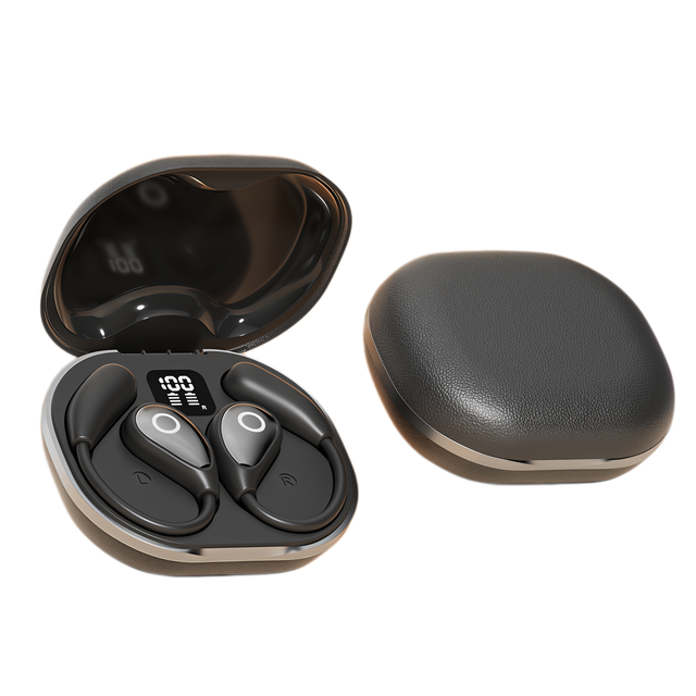 M95 Open Wearable Stereo Ear Hook Headphones Non Slip Long Wearing Smart Touch Control Open Ear Hook Earbuds LED Power Display