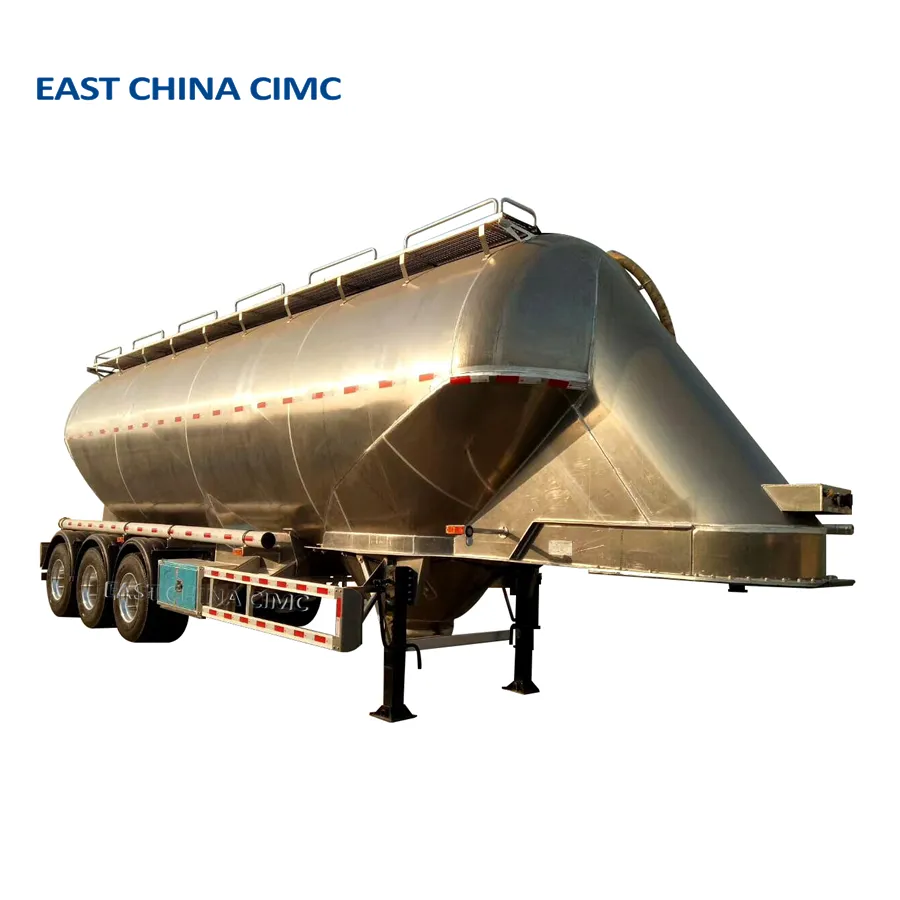 Bekas tangan 3 AS 60 ton Trailer truk Tanker tepung untuk transportasi gandum dan bulu kering
