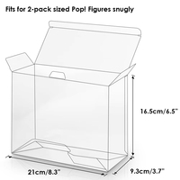 TCG für Pop 2er-Pack Schutzhülle Transparente Figuren-Aufbewahrungsbox mit Verschlusslasche Kratzfest Wasserdicht Staubdicht Kartenbox