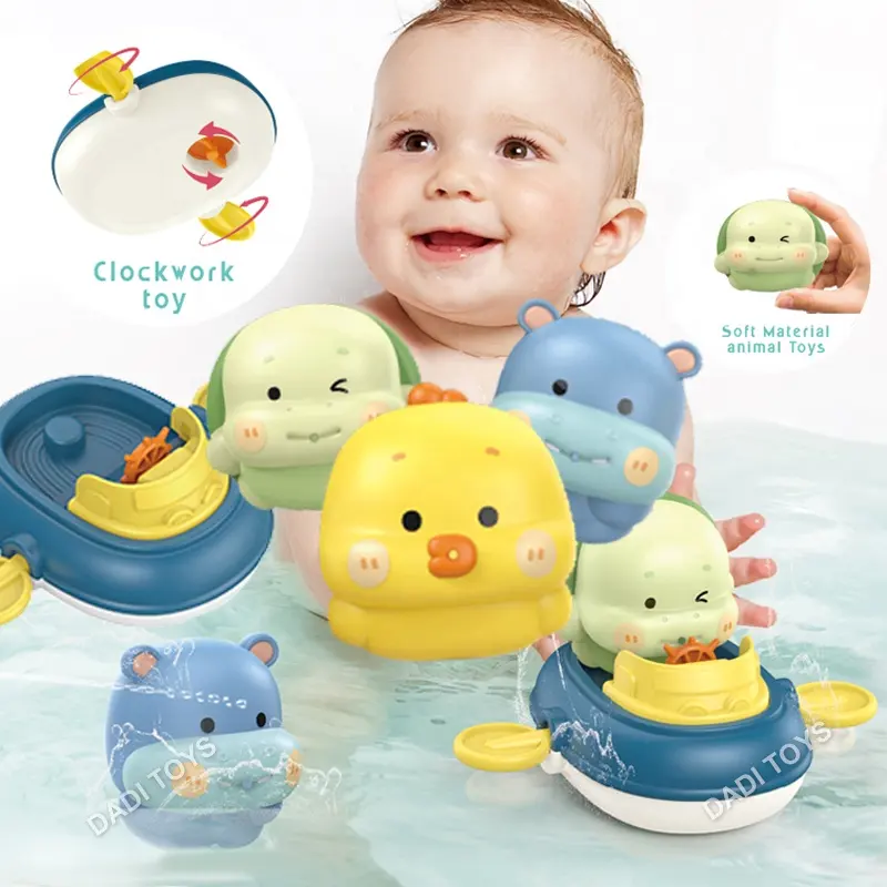 DADI – nouvel article 7 en 1 OEM & ODM 2022, jouets à remonter en caoutchouc, jouets de bain pour bébé, bateau Animal, jouets à remonter