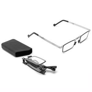 Lunettes de lecture pour hommes et femmes, pliables, monture en métal, lunettes presbyopes avec boîte, anti-lumière bleue, lunettes de lecture +1.0 - 4.0 - Product Image 6