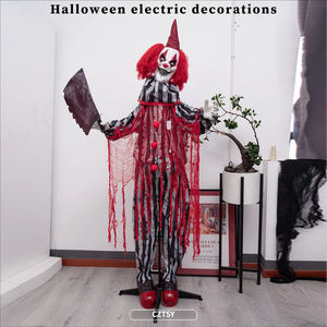 Estatua de Payaso Brillante Activada por Movimiento con Cuchillo de <span class=keywords><strong>Carnicero</strong></span>, Decoración Aterradora para Casa Embrujada de <span class=keywords><strong>Halloween</strong></span> - Product Image 2