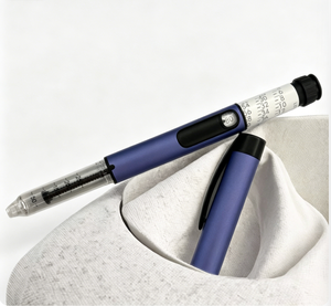 80IU <b>Refillable</b> Metal Injection <b>Pen</b> with 3ml Cartridge, Auto Lock Control and Red Aluminum Cap for Insulin Delivery - Product Image 1