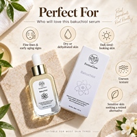Sérum Visage Anti-Âge Raffermissant et Lissant aux Rides et Ridules, à base de Bakuchiol Micro-encapsulé Fermenté, Rétinol, Niacinamide et Tremella
