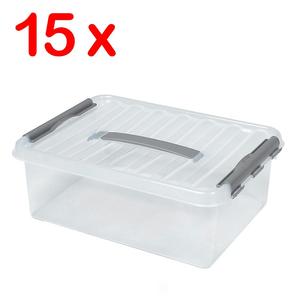 WxTxH 1050x500x1450 mm 4 Swivel Castors with <b>Parking</b> Brake <b>Equipped</b> with 15 Clipbox Shelf Trolley with 5-levels Storage Racks - Product Image 4