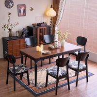 Ensemble table et chaises de salle à manger en bois massif de style vintage français du milieu du siècle, plateau télescopique réglable, garantie 10 ans