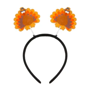 Wholesale customized logo trendy Thanksgiving headband party decoration supplies turkey headband