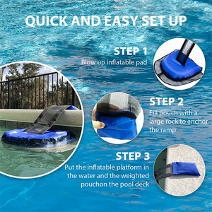 Filet de protection rectangulaire bleu réutilisable en PVC pour la sécurité des grenouilles et des amphibiens dans les piscines - Product Image 2