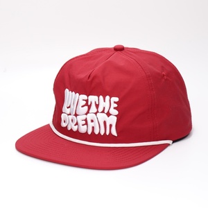 Casquettes Snapback en nylon à visière plate avec logo brodé 3D personnalisé à 5 panneaux, bleu, en ripstop - Product Image 3