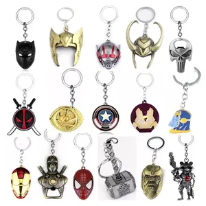 Chất lượng cao llaveros Marvel phong cách thiết kế Thor búa Keychain phong phú Logo tùy chỉnh kim loại mở chai siêu anh hùng Keychain Nhà cung cấp