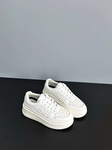 Chaussures décontractées en cuir à semelle épaisse pour femme, rehaussantes, à lacets, colorées et polyvalentes, style sport - Product Image 3