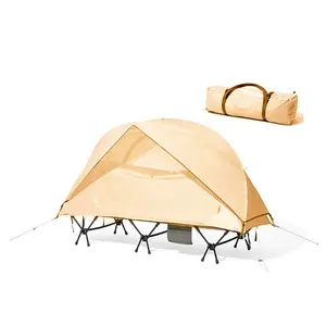 한 사람 지상 침대 텐트 더블 레이어 캠프 침대 텐트