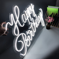 En gros, enseigne néon LED personnalisée avec logo Joyeux Anniversaire, sans MOQ, dropshipping, pour fêtes, mariages et décoration intérieure