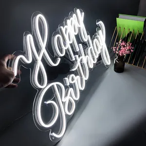 Letrero de neón led para fiesta de boda, feliz cumpleaños, oh baby, personalizado