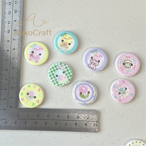 Boutons décoratifs en forme de fleurs de cerise de dessin animé mignonnes, couleur crème, pour vêtements, coiffes et chaussures, en colle crème, matériel artisanal - Product Image 5