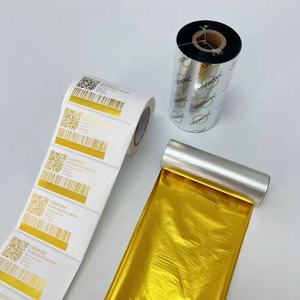 Ruban de transfert thermique en résine de cire PET doré métallisé brillant, <span class=keywords><strong>prix</strong></span> d'usine, compatible avec les imprimantes d'étiquettes <span class=keywords><strong>TTR</strong></span> - Product Image 3