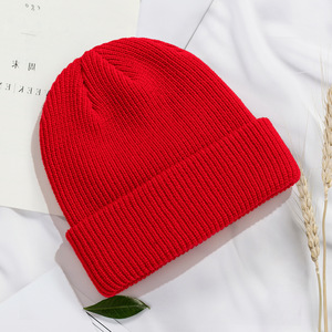Gorro de Punto Estilo Coreano para Otoño e Invierno, Tejido Grueso de Acrílico Jacquard, Color Sólido, Cálido, con Logotipo Personalizado, Estilo Japonés - Product Image 5