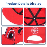 Gorras de Béisbol Personalizadas al por Mayor con Diseño de Logotipo, Lindas Gorras Infantiles con Forma de Animal Rojo y Orejas