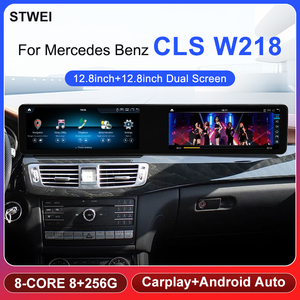 Lecteur multimédia de voiture Android à double écran super grand format, résolution 2400x900, CarPlay sans fil, compatible avec Mercedes Benz CLS W218 - Product Image 2