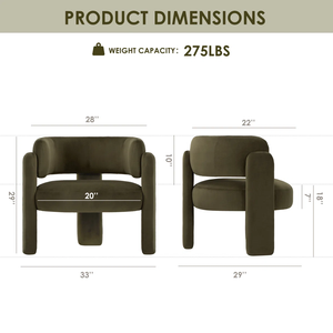 Poltrona Moderna in Velluto a Un Posto con Braccioli Integrati, Struttura <span class=keywords><strong>Verde</strong></span> Oliva, Arredamento Imbottito per Soggiorno - Product Image 6