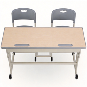 Escritorio Doble para Estudiantes con Silla, Combinación de Madera Sólida con Cajones y Ranura para Bolígrafos, Diseño Antideslizante, para Escuela y Parque, Moderno - Product Image 1