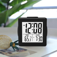 Nouveau mini réveil de voyage avec affichage numérique de la température et rétro-éclairage bleu Lcd sur demande réveil