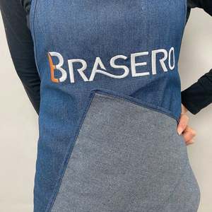 Delantal de jardín de peluquero de mezclilla X Ray y sombrero de Chef Delantal de plomo de babero de longitud completa para delantal de café de uñas Xray con logotipo - Product Image 6