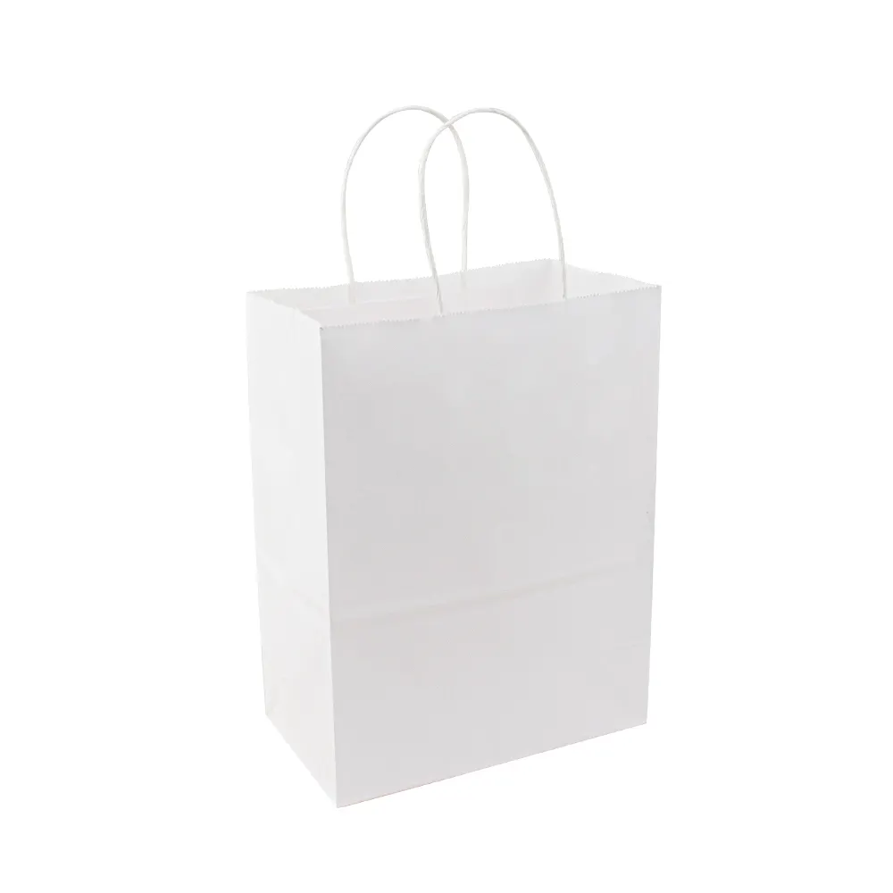 Wholesale Retail Custom Paper Bags with Logo for Small Business Kraft Paper Andy Grocery Paper Shopping Bag 4.25*3.25*8 Inch