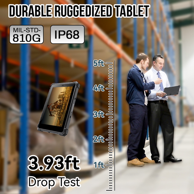 10.1 Inch Waterproof Ip68 Shockproof Nfc Octa Core 8gb 128gb 4g Lte Rugged Grade Industrial Android Tablet Pc