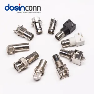 BNC Female Jack Connector Angled 90 Degree for Pcb Mount with Nut Washer 50ohm 75ohm