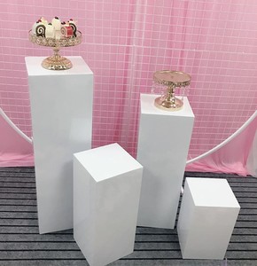 Base <span class=keywords><strong>de</strong></span> Exhibición Metálica, Pedestales Cilíndricos para Fiestas, Bodas, Decoración <span class=keywords><strong>de</strong></span> Cumpleaños, Base Circular Blanca para Bodas - Product Image 5