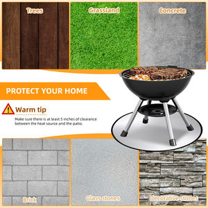 Tapis rond antiadhésif résistant à la chaleur <span class=keywords><strong>pour</strong></span> foyer extérieur, protection de terrasse <span class=keywords><strong>pour</strong></span> <span class=keywords><strong>barbecue</strong></span>, tapis ignifuge en tissu <span class=keywords><strong>pour</strong></span> gazon ByRound - Product Image 6