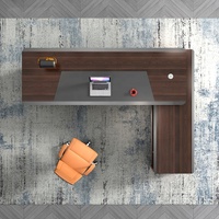 Mobilier de bureau luxueux Table de bureau de directeur à haute brillance Design moderne Mdf Bureau de direction en forme de L pour la maison