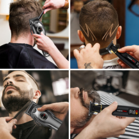 HIENA-235 + 017 Ensemble de tondeuse à cheveux et tondeuse à cheveux professionnel sans fil pour hommes Kit de coupe de cheveux de barbier