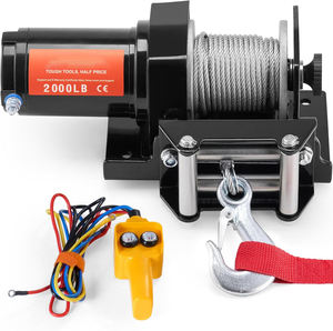 Cabrestante Eléctrico de 2000 Libras 12V Pequeño para ATV UTV <span class=keywords><strong>con</strong></span> Guía de Cable de Rodillo, Impermeable IP55 para Remolcar Vehículos Todoterreno, UTV, ATV y Automóviles - Product Image 1