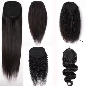 Vente en gros Extension de queue de cheval vague d'eau pièce de cheveux vietnamiens bruts avec cordon de serrage queue de cheval avec pince en 100% perruque de cheveux humains pour femmes - Product Image 6