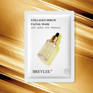 แผ่นมาส์กหน้า BREYLEE 24K ยกกระชับผิว ผลิตจากผ้าฝ้ายไม่ถักทอ ผสมคอลลาเจน ช่วยให้ผิวขาวกระจ่างใส ชุ่มชื้น และกระชับ - Product Image 2
