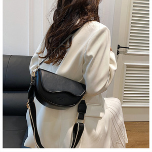 Tas Selempang Wanita ZPB3692 PU Pure Fashion Tahan Air dengan Tali Lebar dan Penutup Terbuka untuk Grosir - Product Image 5