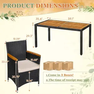 Set di tavoli e sedie all'aperto in Rattan impermeabile <span class=keywords><strong>giardino</strong></span> all'aperto tavoli e sedie di <span class=keywords><strong>Design</strong></span> <span class=keywords><strong>moderno</strong></span> - Product Image 5